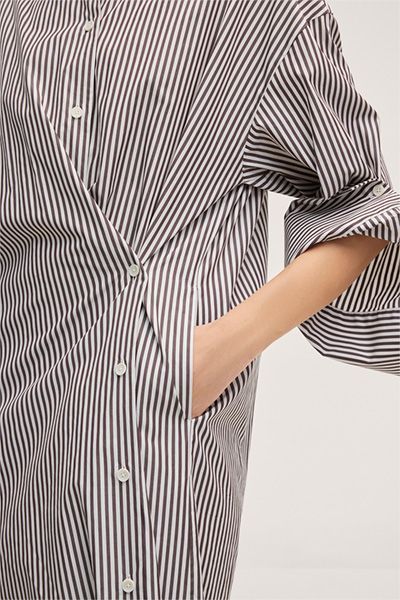 Gestreiftes Hemdblusenkleid im Loose Fit