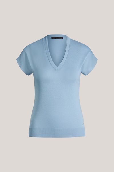 V-Ausschnitt Lyocell-Baumwoll Shirt