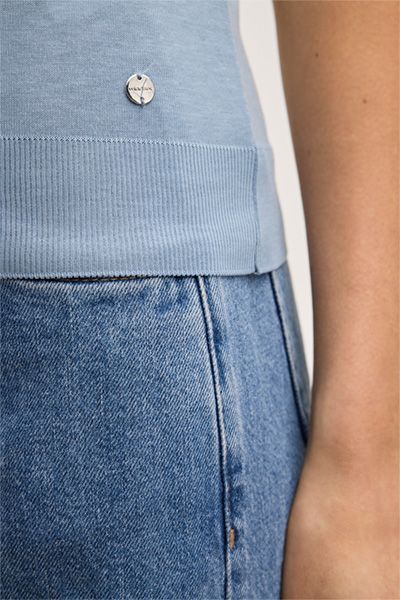 V-Ausschnitt Lyocell-Baumwoll Shirt