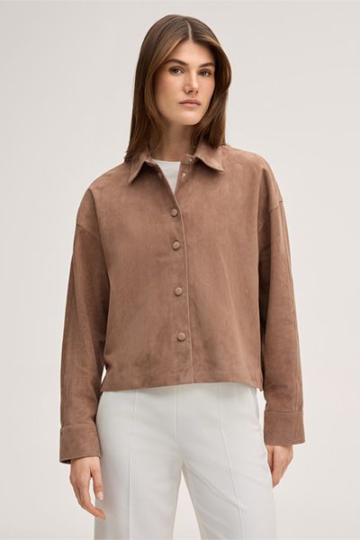 Luxuriöse Hemdjacke aus Ziegenveloursleder
