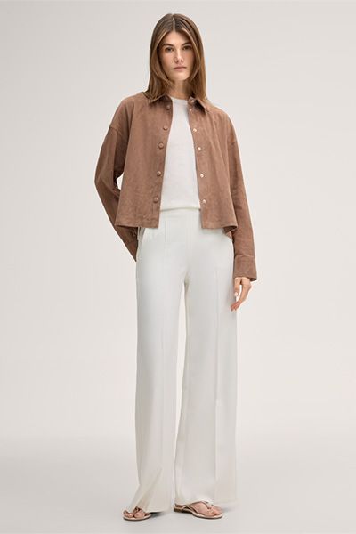 Luxuriöse Hemdjacke aus Ziegenveloursleder
