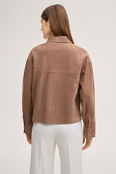 Luxuriöse Hemdjacke aus Ziegenveloursleder
