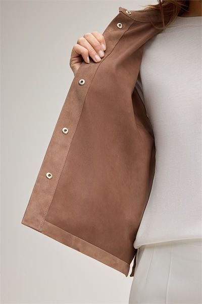 Luxuriöse Hemdjacke aus Ziegenveloursleder