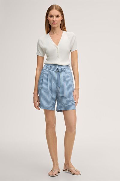 Fein geripptes Strick-Henley-Shirt