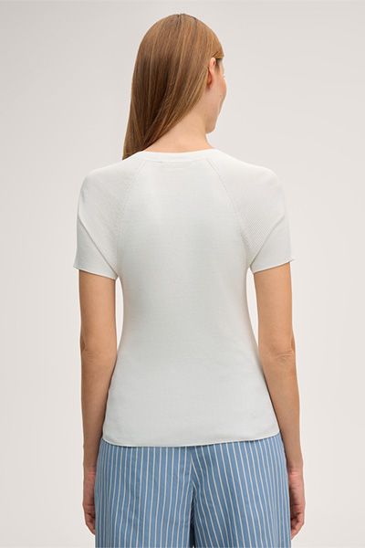 Fein geripptes Strick-Henley-Shirt