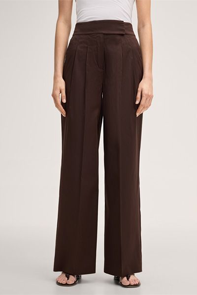 Weite Bundfaltenhose aus Baumwolle