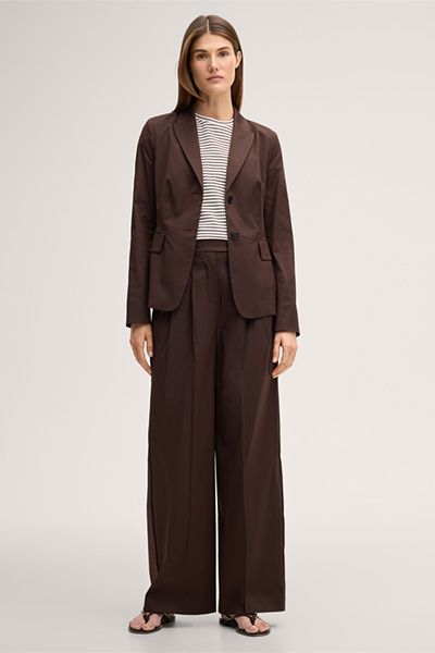 Weite Bundfaltenhose aus Baumwolle