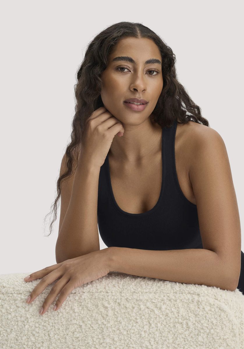 Geripptes Racerback-Bustier aus Bio-Baumwolle