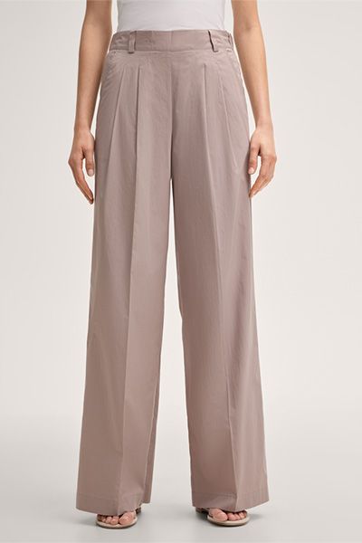 Marlene-Hose aus Baumwolle mit Bundfalte