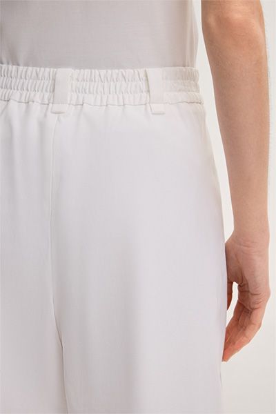 Palazzo-Hose aus Baumwoll-Gabardine mit Bundfalte