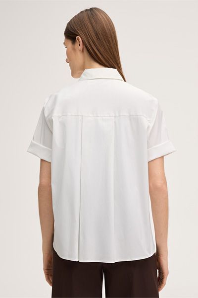 Kurzärmelige Hemdbluse aus Baumwollstretch