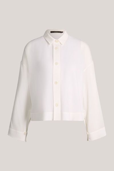 Verkürzte Crêpe-Bluse mit Kellerfalte