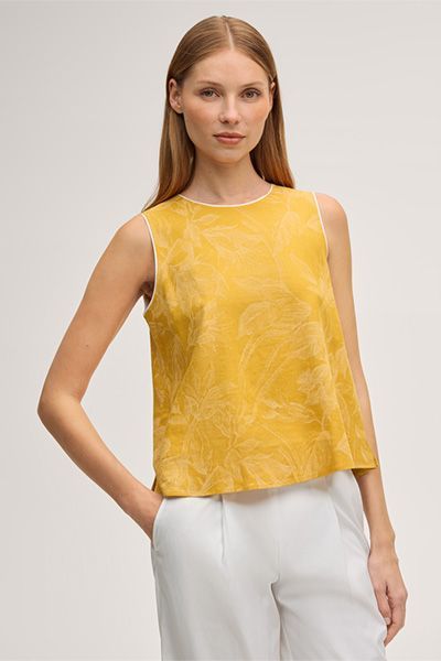 Ärmellose Bluse mit Blumenmuster