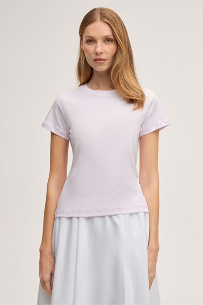 Essentielles Interlock-T-Shirt mit Rundhalsausschnitt
