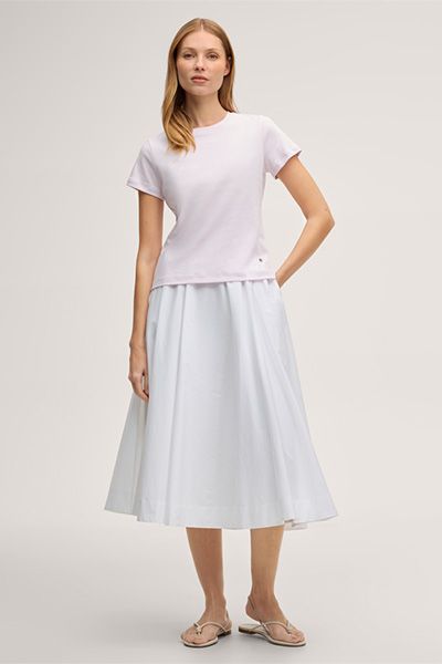 Essentielles Interlock-T-Shirt mit Rundhalsausschnitt