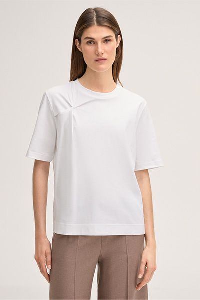 Interlock-Baumwollshirt mit Knotendetail