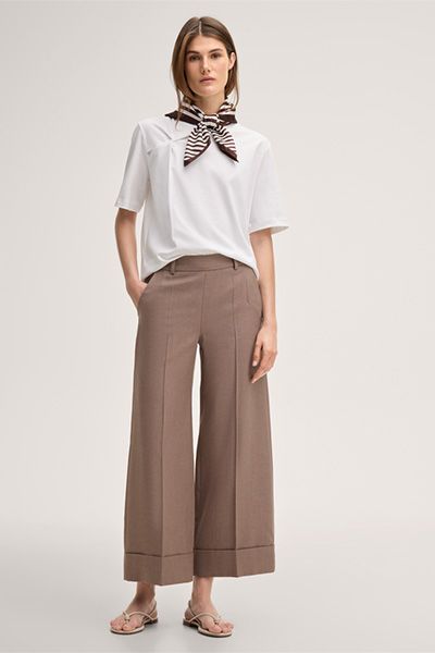 Interlock-Baumwollshirt mit Knotendetail