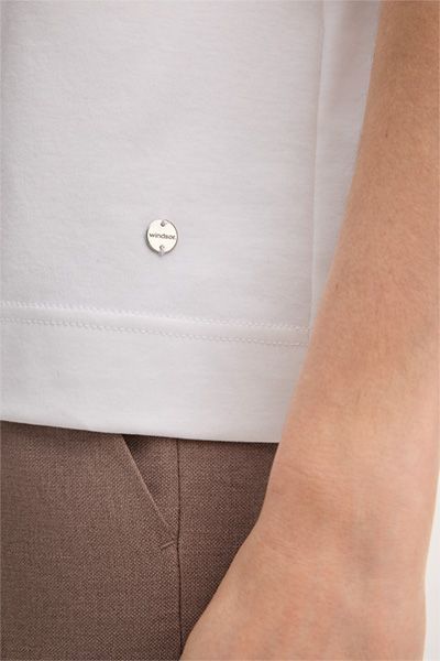 Interlock-Baumwollshirt mit Knotendetail