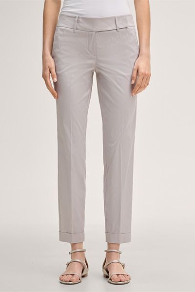 Elegante Baumwollstretch-Anzughose mit Umschlag