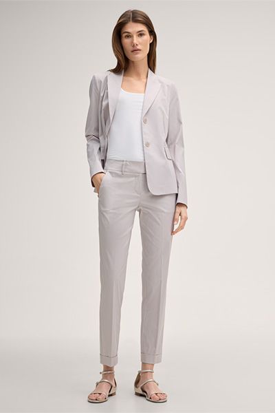 Elegante Baumwollstretch-Anzughose mit Umschlag