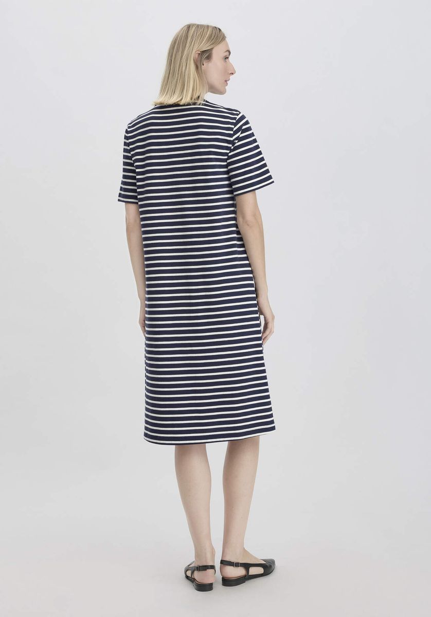 Gestreiftes Heavy Jersey T-Shirt-Kleid