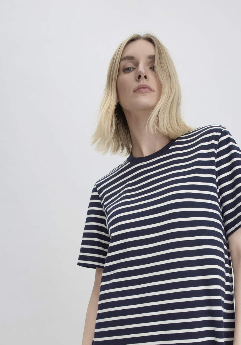 Gestreiftes Heavy Jersey T-Shirt-Kleid