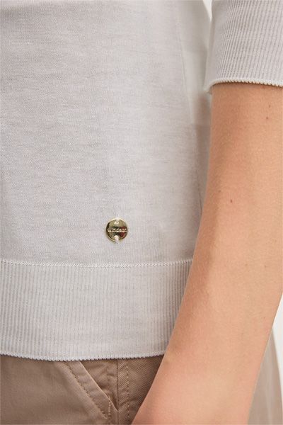 Lyocell-Baumwoll-Shirt mit U-Boot-Ausschnitt