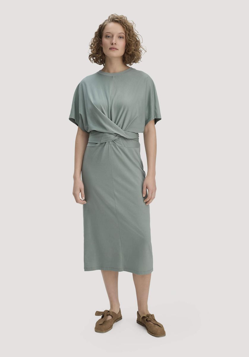 Jersey-Midikleid mit Knotendetail
