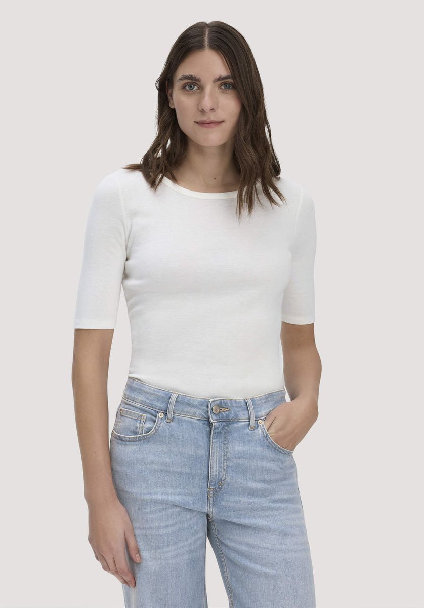Weiches Ripp-T-Shirt mit Halbarm