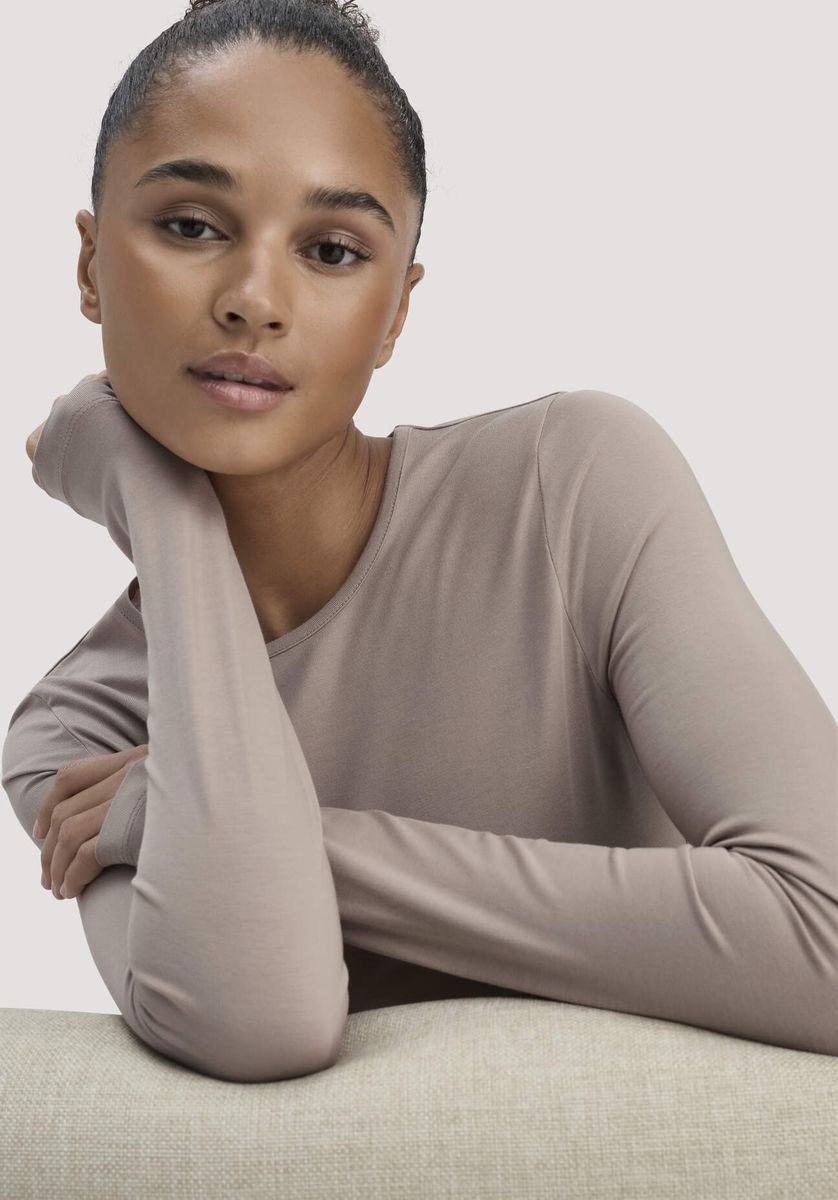 Drapiertes Langarmshirt aus Modaljersey