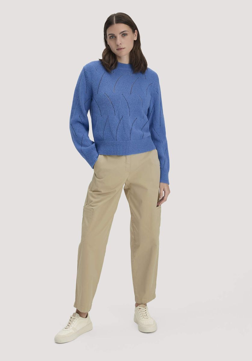Relaxter Alpaka-Pullover mit Ajourmuster