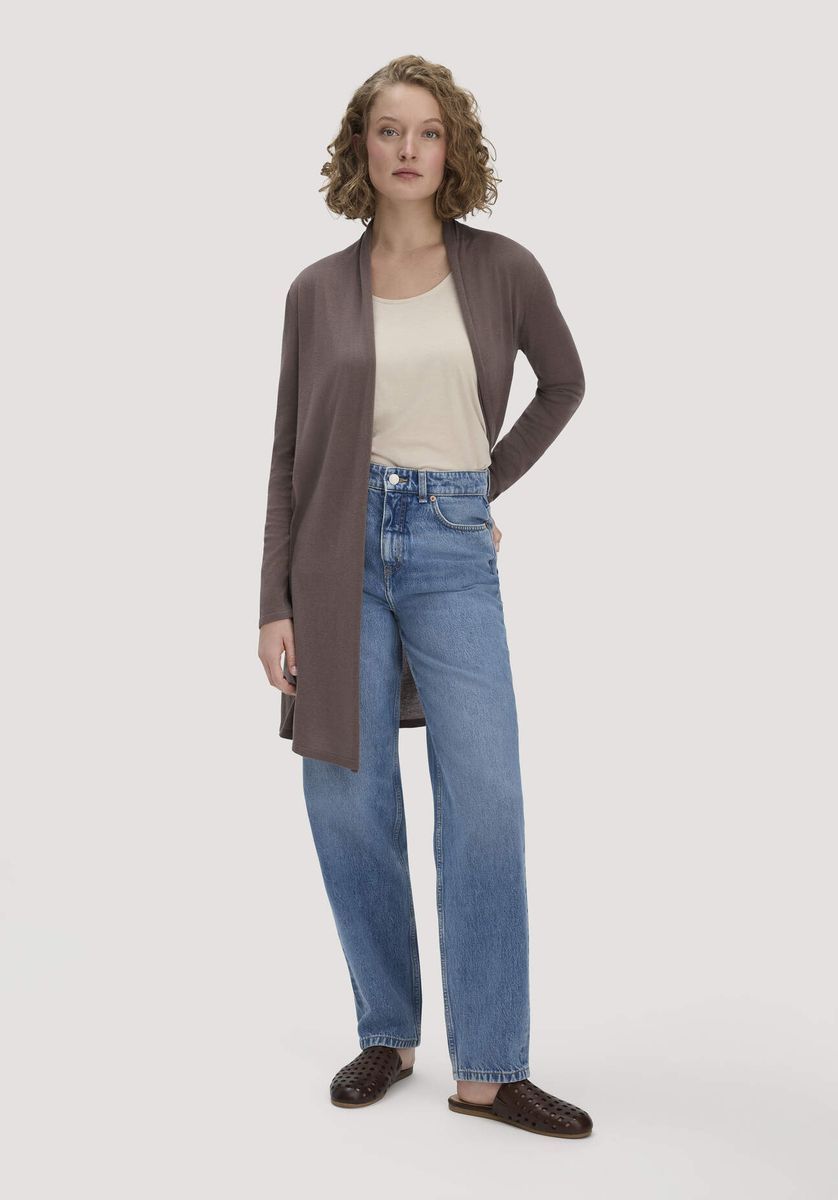 Minimalistischer Schalkragen Long-Cardigan
