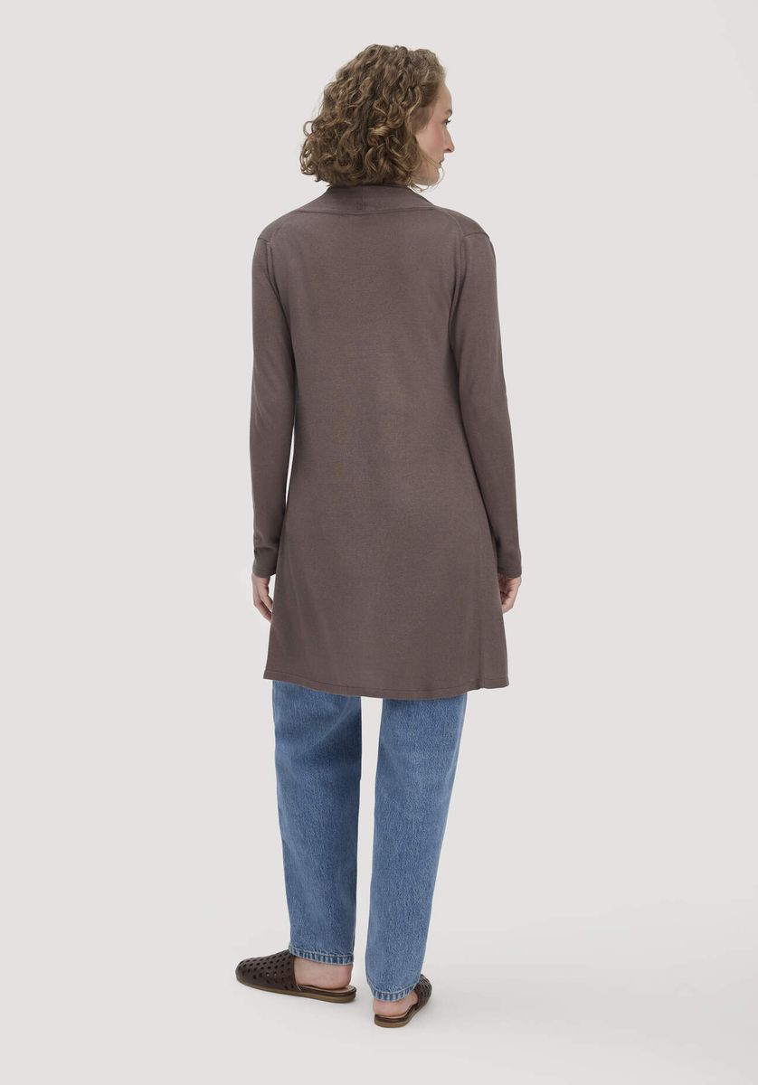 Minimalistischer Schalkragen Long-Cardigan
