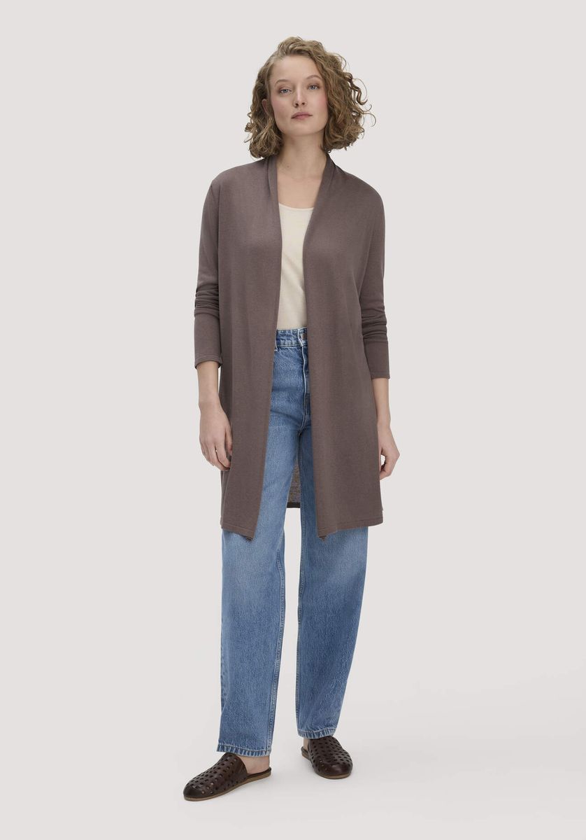 Minimalistischer Schalkragen Long-Cardigan