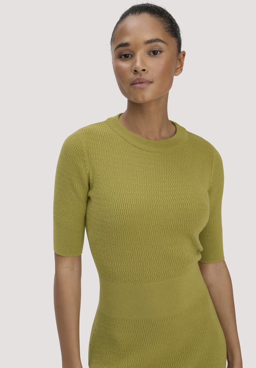 Kurzärmeliges Strick-Midikleid