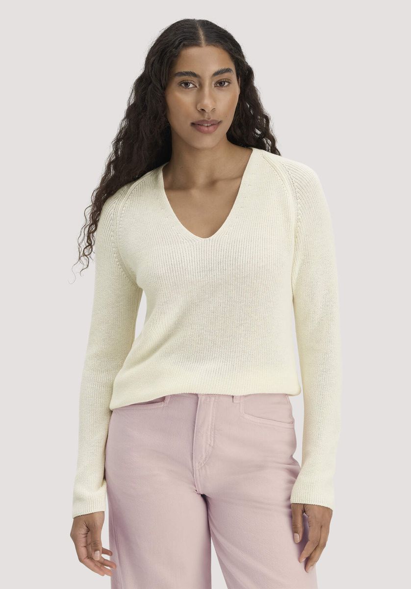 V-Ausschnitt-Pullover aus Bio-Baumwolle