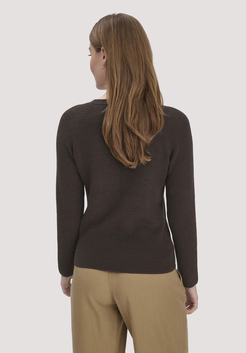 Raglan-Strickpullover mit V-Ausschnitt