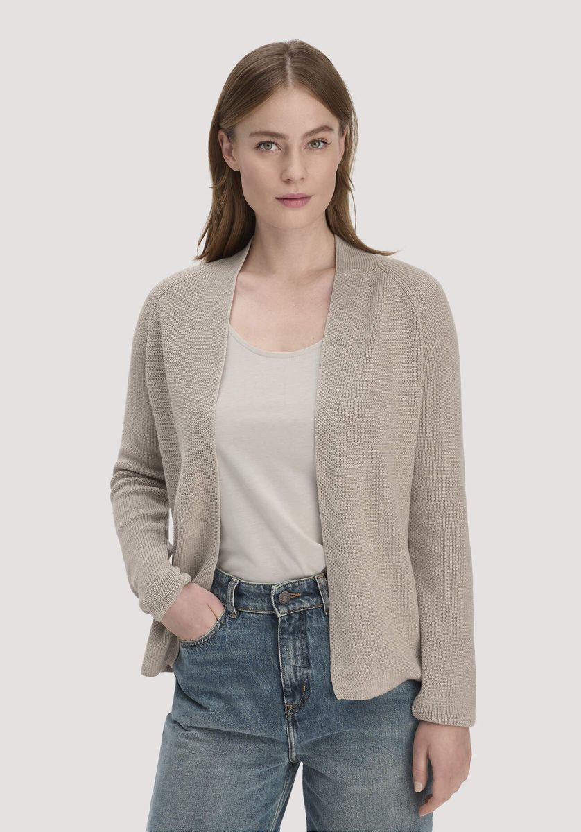 Minimalistische Schalkragen Baumwoll-Strickjacke