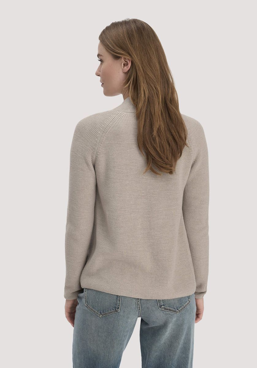 Minimalistische Schalkragen Baumwoll-Strickjacke