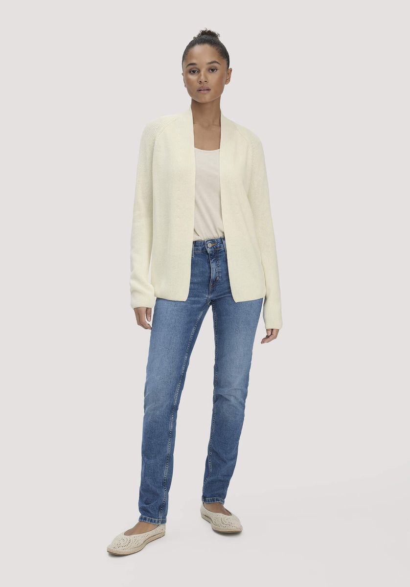 Minimalistische Schalkragen Baumwoll-Strickjacke