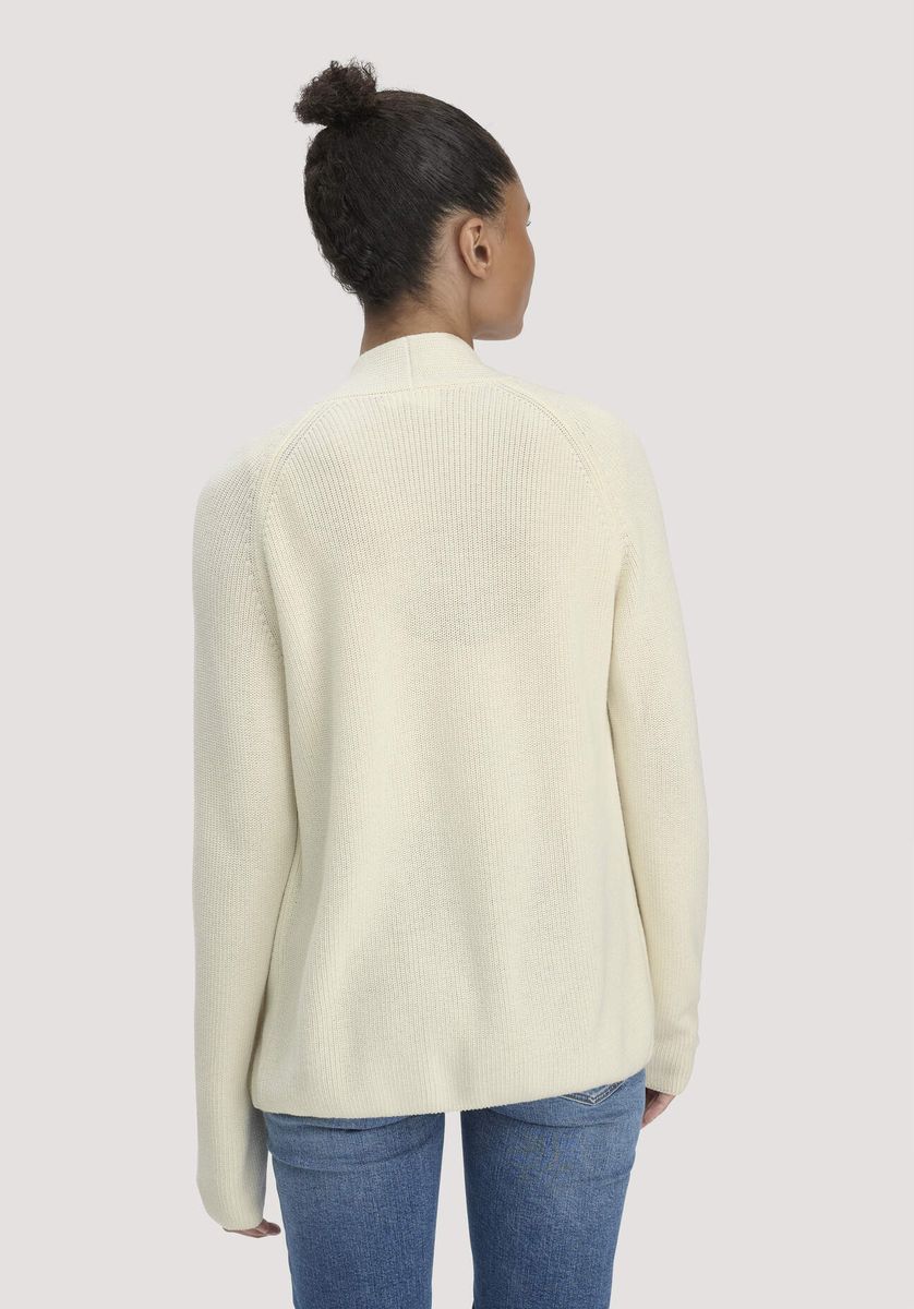 Minimalistische Schalkragen Baumwoll-Strickjacke