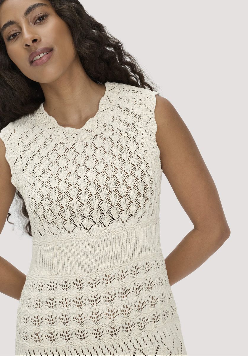Midi-Kleid mit Lochstrickmuster