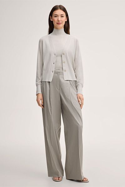 V-Ausschnitt Cardigan aus Schurwoll-Seidenmix