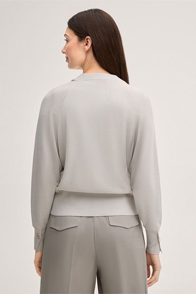 V-Ausschnitt Cardigan aus Schurwoll-Seidenmix