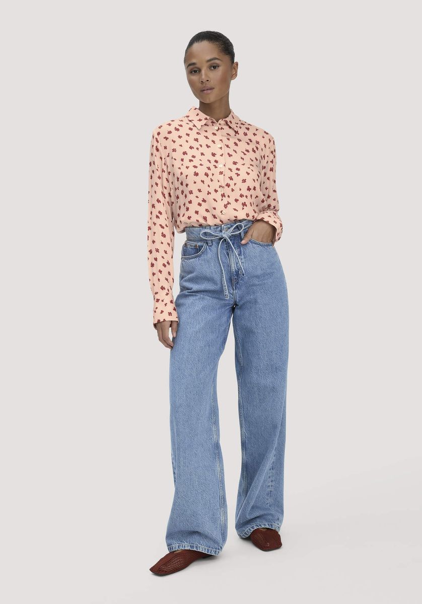 Lockere Viskose-Bluse mit Blumenmuster