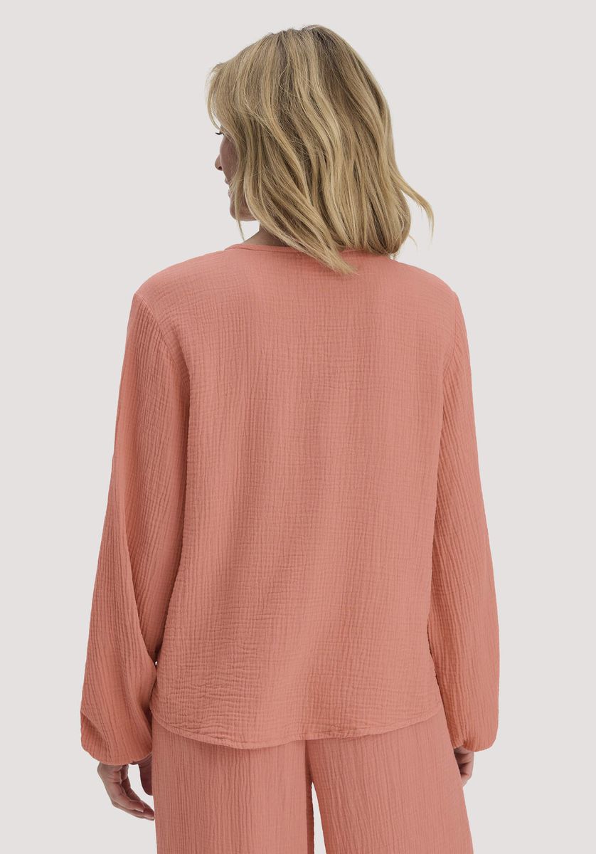 Relaxte Musselin-Bluse zum Knöpfen