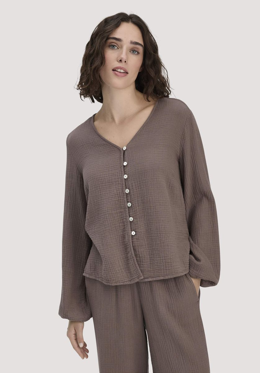 Locker Geschnittene Musselin-Bluse