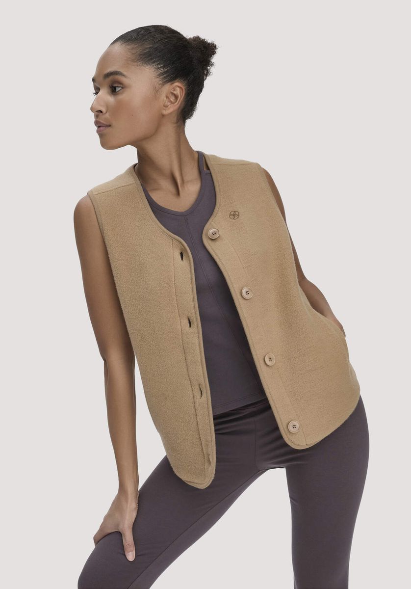 Entspannte Fleece-Weste aus Bio-Baumwolle