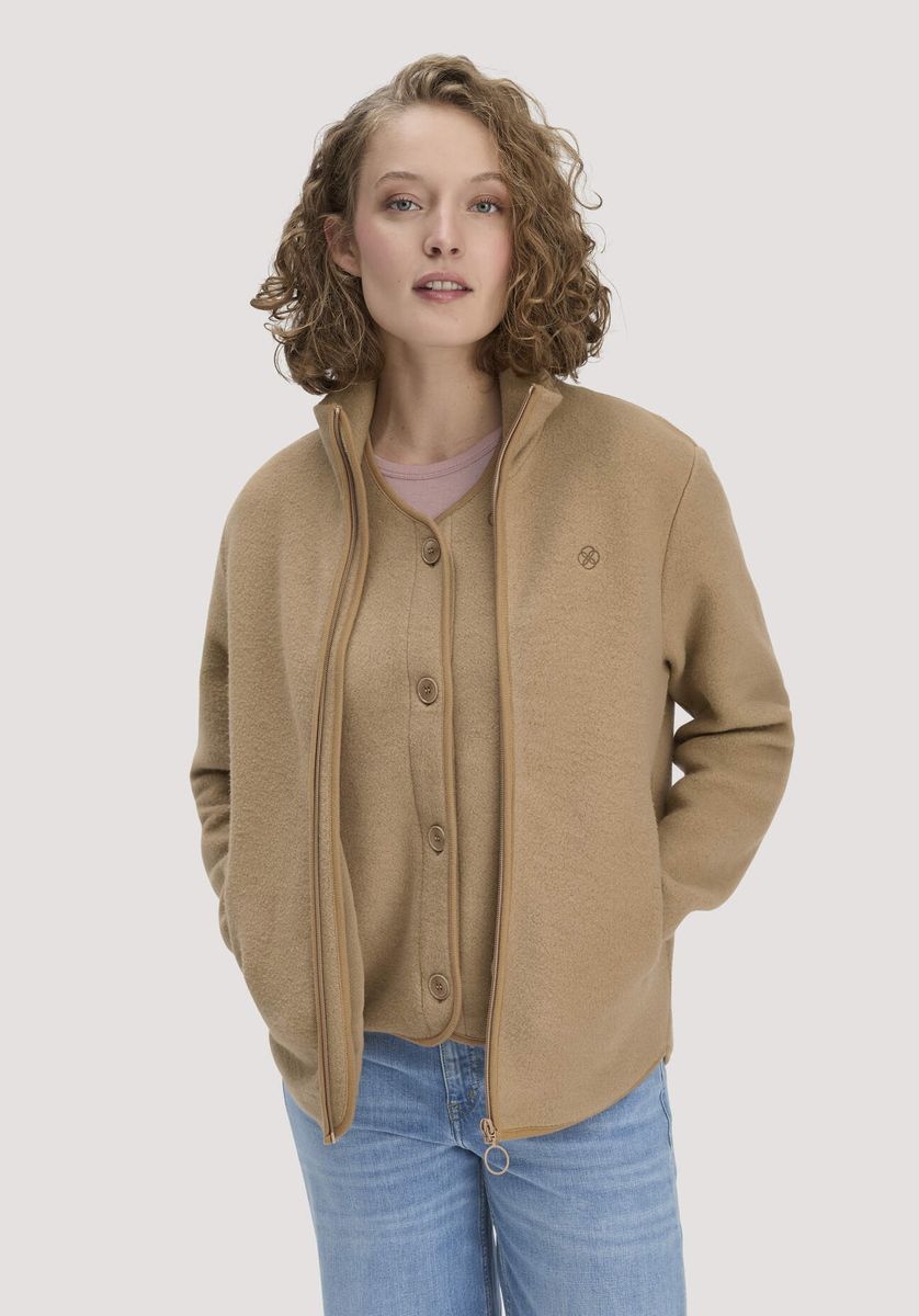 Relaxte Bio-Baumwoll-Fleecejacke