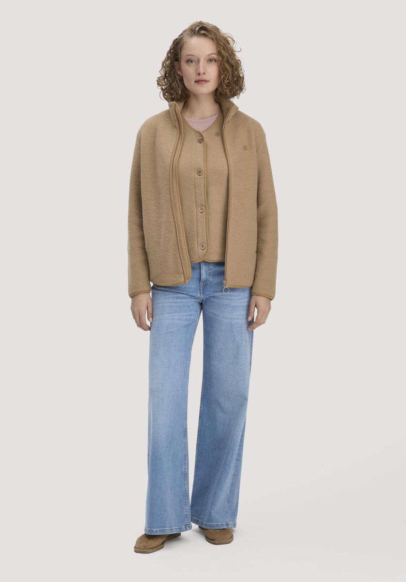 Relaxte Bio-Baumwoll-Fleecejacke